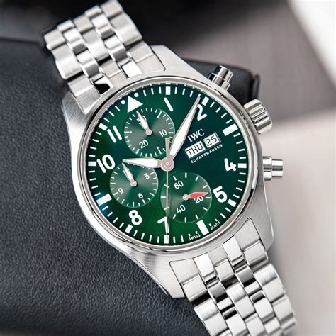 iwc pilot verde|iwc green dials.